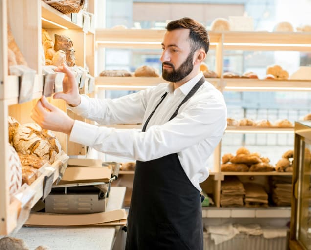 A man browses pasteries