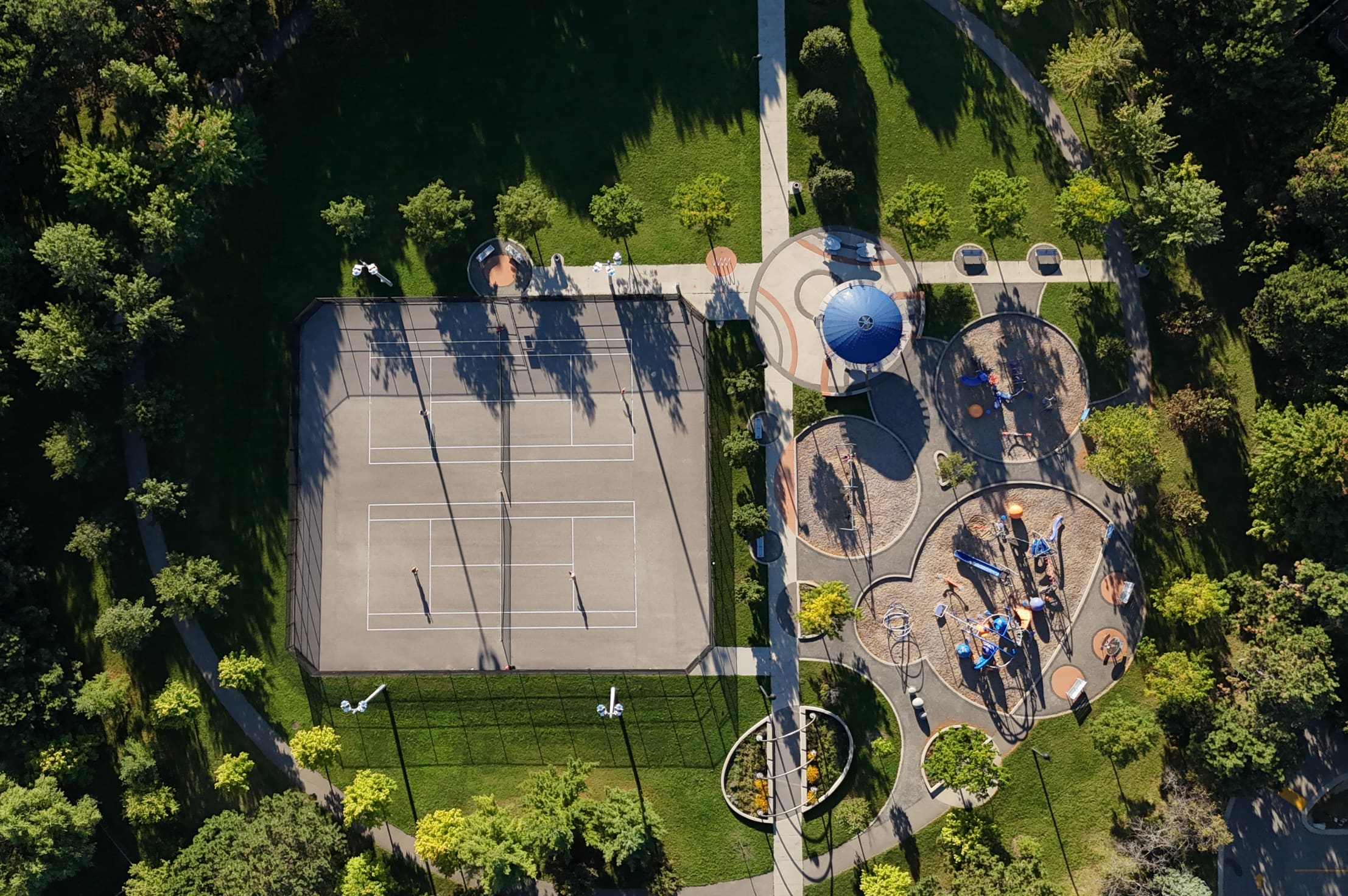 An aerial view of the area