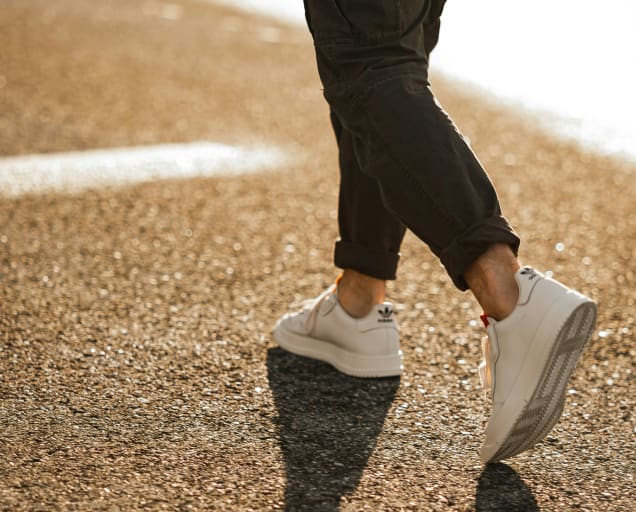 Close up of someone walking
